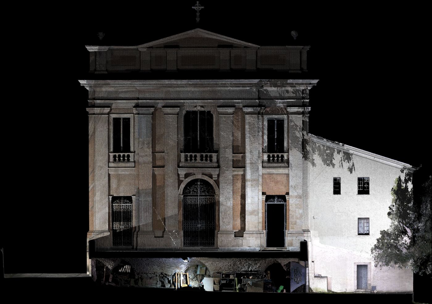 Ortofoto della facciata di una cattedrale