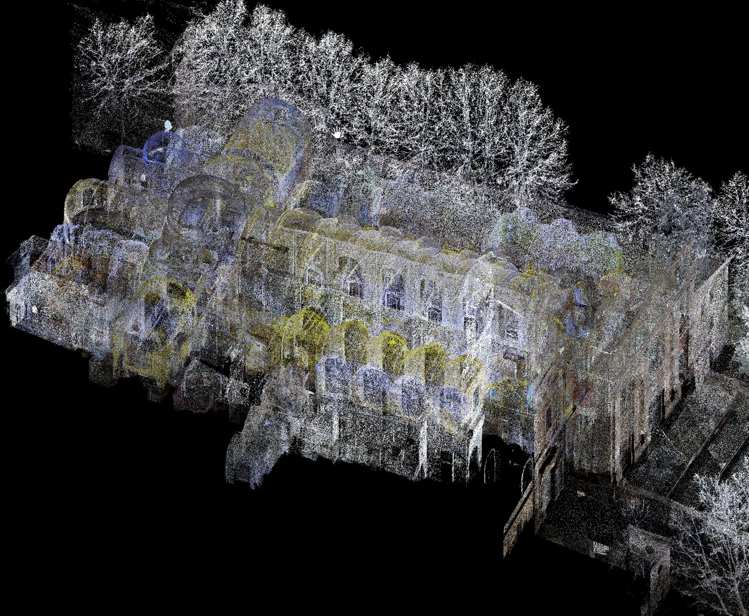 Volume completo di una cattedrale in nuvola di punti