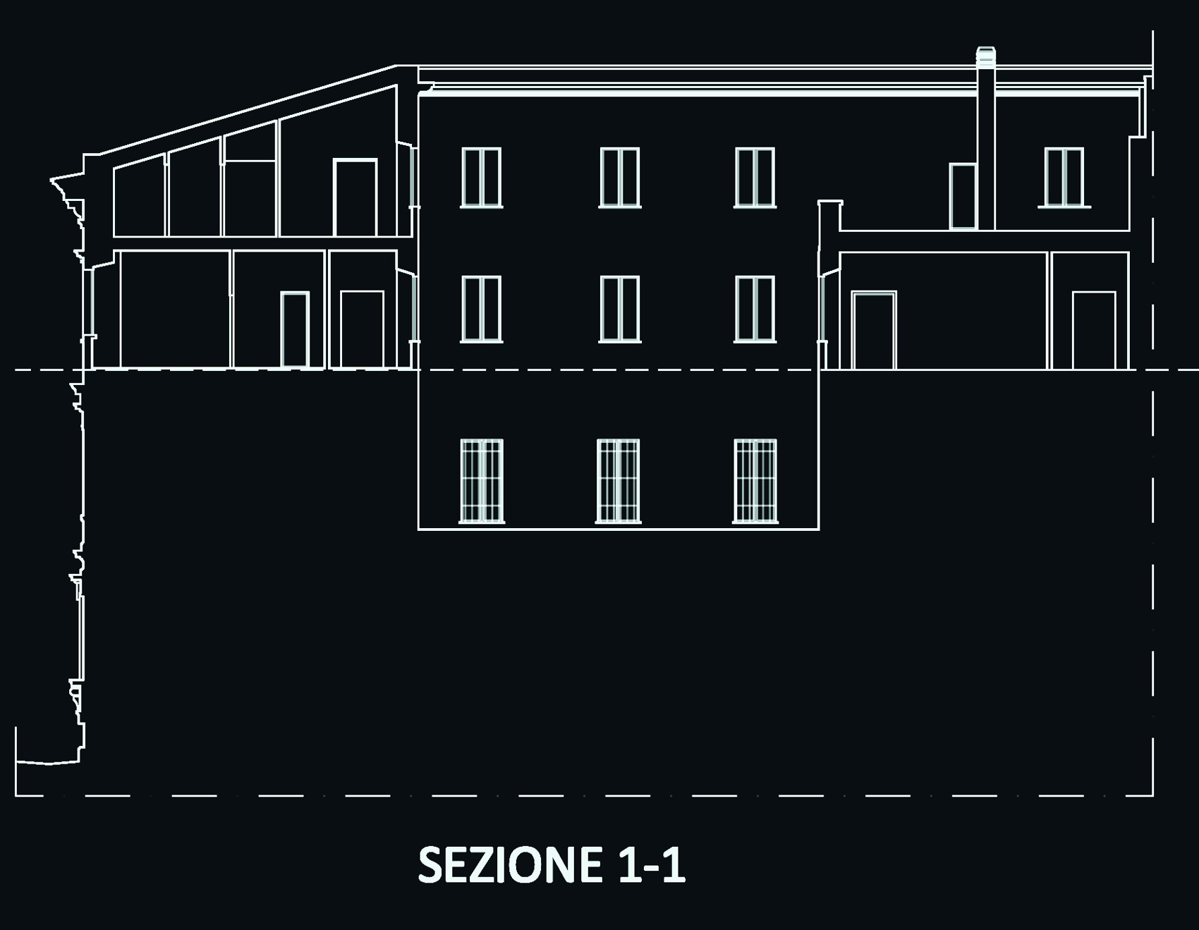 Sezione CAD del palazzo di Perugia