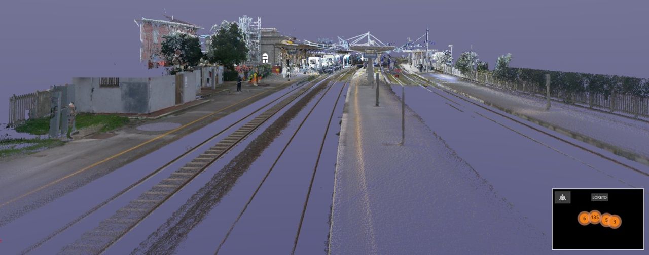 Rilievo laser scanner di una stazione ferroviaria